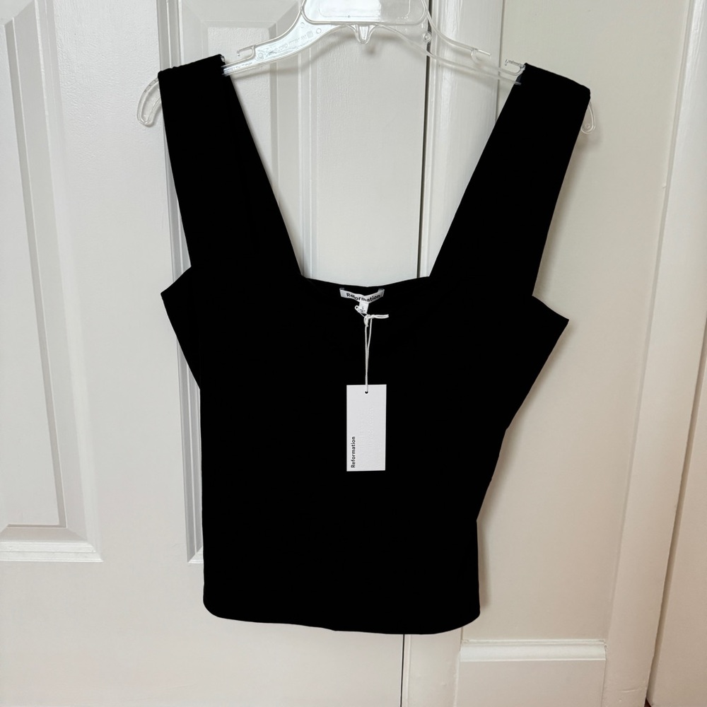 NWT Reformation Clarke Knit Tank Black Size L